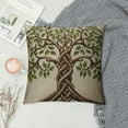 thumbnail image 2 of COMIO  Throw Pillow Covers Design Floral Green Knot Round Ornament Celtic Brown Tree Roots Life Nature Leaves Modern Textures Cushion Pillow Covers for Couch Car Bedroom Decoration, 2 of 5