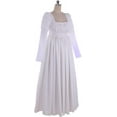 thumbnail image 3 of Women's White Regency Dress Empire Waist Jane Austen Dress Tea Party Medieval Vintage Ball Gown, 3 of 6