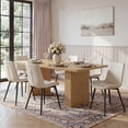 thumbnail image 3 of Hawsaiy Dining Table Set for 4, 78" Farmhouse Dining Table with 4 PU Leather Dining Chairs, Large Kitchen Table Set with Crossed Metal Leg Chairs for Dining Room(Natural +Beige), 3 of 8