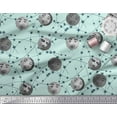 thumbnail image 3 of Soimoi Polyester Crepe Fabric Moon & Stars Galaxy Fabric Prints by Yard 52 Inch Wide, 3 of 3