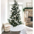 thumbnail image 4 of Ayieyill Christmas Tree Skirt, 48 Inches Faux Fur White Christmas Tree Skirt for Christmas Tree Decorations Xmas Tree Skirt (Snowflake), 4 of 9