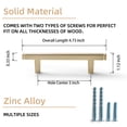 thumbnail image 6 of Goo-Ki Light Brushed Brass Drawer Handles 3 in (76mm) Hole Centers Straight Bar Pull,6-Pack Solid Cabinet Handles for Kitchen Cabinets and Dresser Drawers, 6 of 6