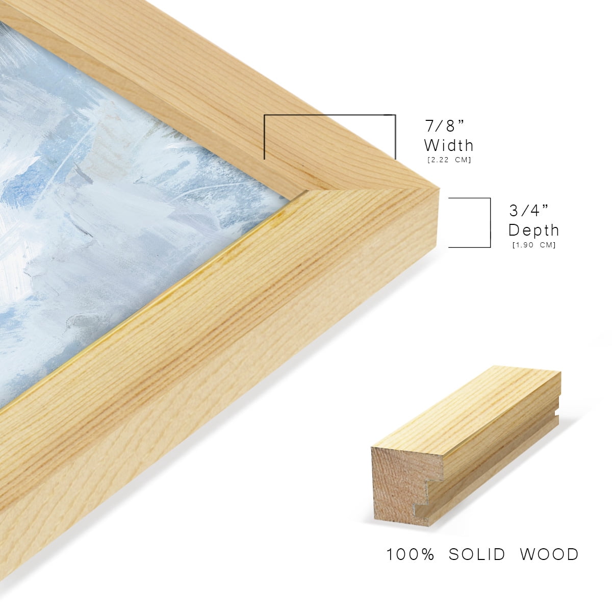 Welle II - Framed Print w/glass - Natural Wood