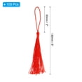 thumbnail image 2 of Unique Bargains 13cm/5 Inch Bookmark Tassels, Soft Silky Floss Cord Loop Mini Tassels for Craft DIY Red 100 Pack, 2 of 5