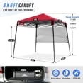 thumbnail image 4 of EAGLE PEAK Day Tripper 8' x 8' Slant Leg Lightweight Compact Portable Canopy w/Backpack Easy One Person Set-up Folding Shelter 6' x 6' Top and 8' x 8' Base (Red), 4 of 10