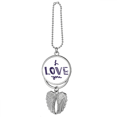 thumbnail image 1 of I Love You Cute Quote Handwrite Silver Wing Car Pendant Decoration, 1 of 4