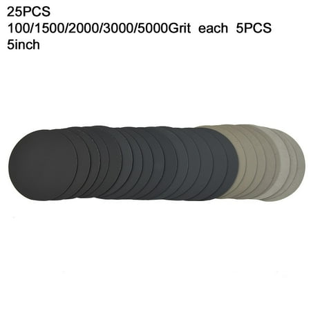 

BAMILL 25Pcs 2 3 4 5 6inch 1000/1500/2000/3000/5000Grit Wet Dry Sanding Discs Sandpaper