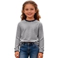 thumbnail image 2 of RTKFRFLM Kids' Fashionable Striped Long Sleeve T-Shirt Crewneck Top for Boys and Girls Casual Fall Winter Base Layering Shirt Soft Breathable Daily Wear Size 4-16 Years, 2 of 5
