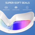 thumbnail image 2 of Lunettes de Natation Imperméables et Anti-Buée à Grand Cadre - Rose et Blanc Coloré, 2 of 5