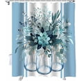 thumbnail image 2 of Eucalyptus Leaves Shower Curtain Blue Eucalyptus Leaf Flower Shower Curtains for Bathroom Decor Vases Floral Shower Curtain Sets with Hooks Waterproof Fabric Bath Curtain Standard 72" X 72", 2 of 6