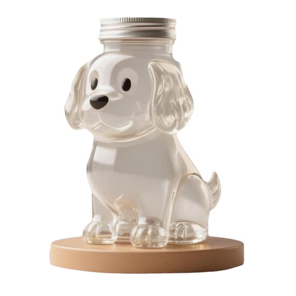 Clear Pet Food Jar In Cute Dog Shape Sealed Container For Treats Organization And Stylish Home Decors