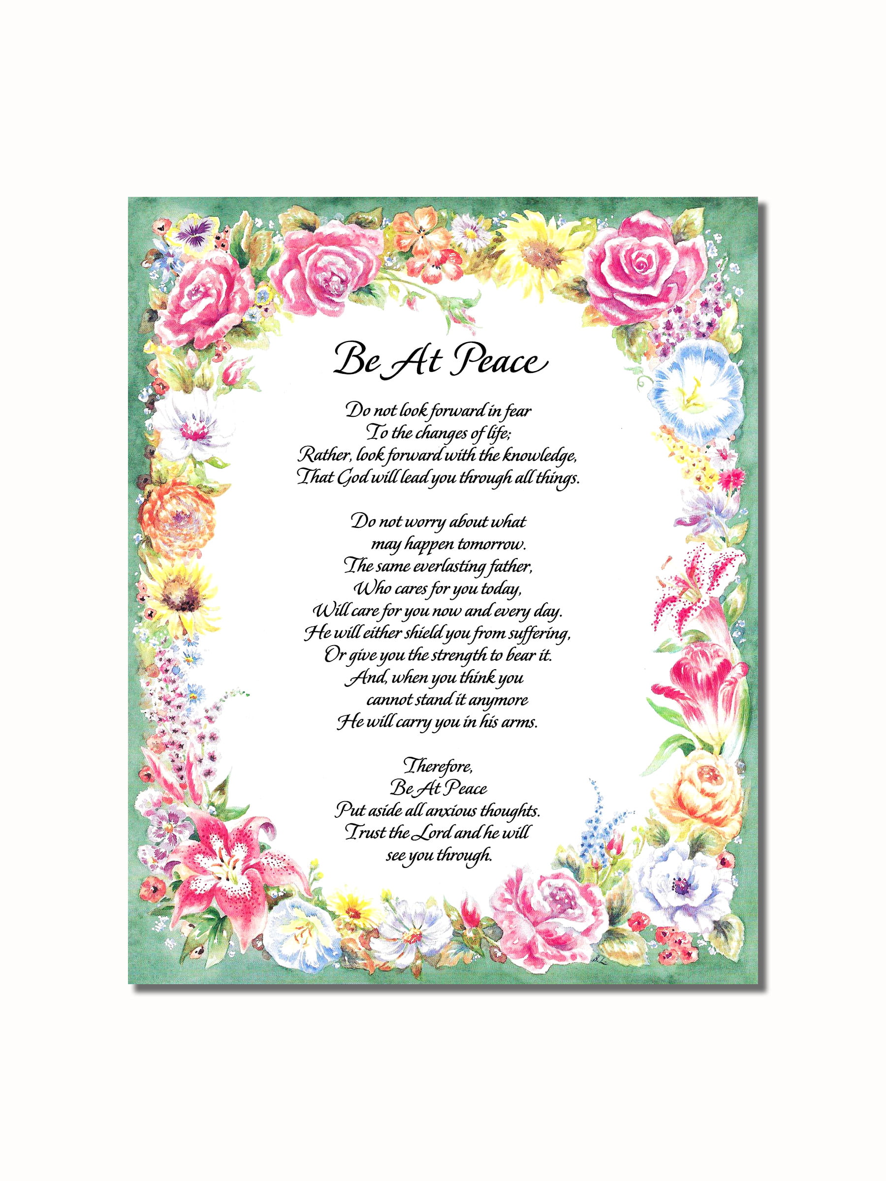Don't Quit Motivational Poem Flowers Wall Picture 8x10 Art Print 