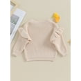 thumbnail image 4 of Wassery Infant Baby Girls Sweaters Toddler Girls Ruffle Long Sleeve Crew Neck Loose Knitted Pullovers 3 6 9 12 18 24 Months Newborn Girls Fall Winter Warm Clothes, 4 of 9