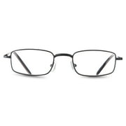Equate Jordan Value 2-Pack Unisex Rectangular Reading Glasses with Case, Black/Gunmetal, +2.50