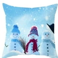 thumbnail image 3 of 4 Pcs Christmas Peach Skin Digital Printing Christmas Snowman Pillowcase, 3 of 8