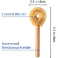 thumbnail image 3 of Cepillo para fregar platos y hierro fundido natural, fregador de madera para cocina para limpiar sartenes/ollas, mango de madera de haya y cerdas de coco, respetuoso con el medio ambiente, juego de 3 Zhivalor  WRLF-148, 3 of 8
