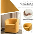 thumbnail image 3 of Swivel Accent Chair with Gold Metal Base, Contemporary Velvet Curved Swivel Barrel Chair, Upholstered Club Armchair, Leisure Single Sofa for Living Room, Nursery, Bedroom(Ivory), 3 of 9
