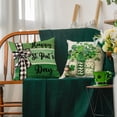 thumbnail image 3 of Happy ST Patricks Day Peace Love Lucky Throw Pillow Covers, 16 x 16 Inch Clover Stripes Decoration for Sofa Couch Set of 4, 3 of 6