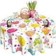 thumbnail image 1 of Easter Eggs Round Tablecloth 60 Inch Tablecover Waterproof Table Cloth for Kitchen/Home Decoration, 1 of 1