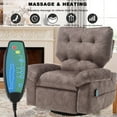 thumbnail image 3 of Rocker Recliner Chair with Massage and Heat Function, 360 °Swivel, Overstuffed Wide Seat Single Sofa Lounge Chairs with Side Pocket, Manual Home Theater Recliners for Living Room Office, 3 of 7