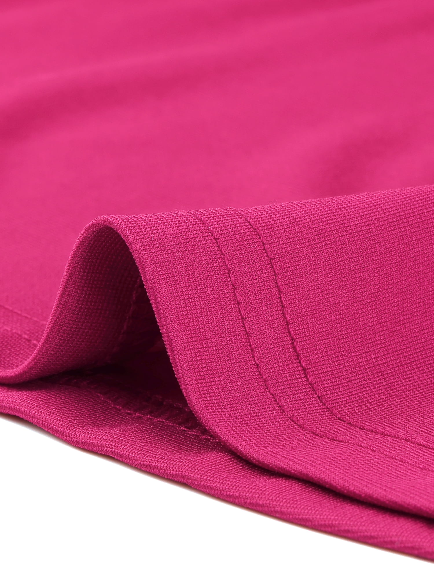 DARING DIVA Women's Elegant Round Neck Solid Color Cap Sleeve Blouses S Hot Pink