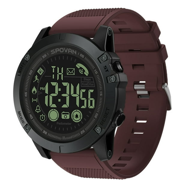 relayinert PR1 Montre de Sport Intelligente Bracelet Étanche IP68 Réglable Bracelet Intelligent en PU Rouge Type1
