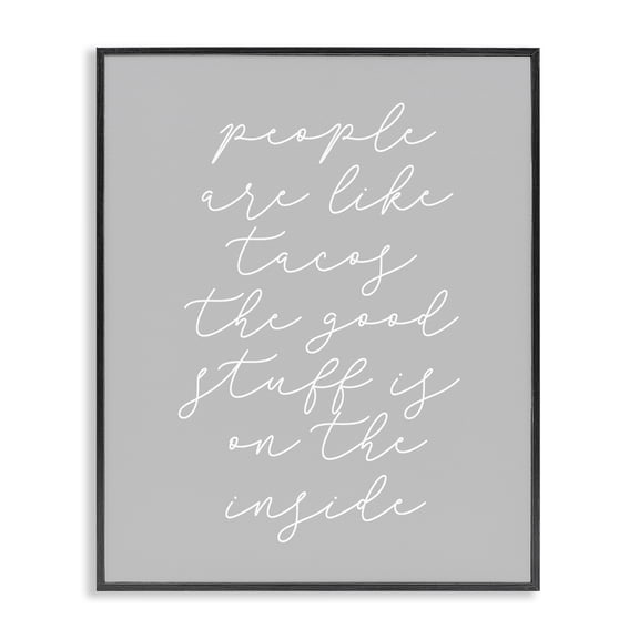 Stupell Industries People Like Tacos Text & Numbers Painting Black Framed Art Print Wall Art, 11 x 14