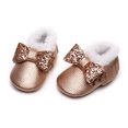 thumbnail image 2 of Ketyyh-chn99 Baby Cozy Fleece Booties Fall Shoes Baby Boy Girl Boots Shoes Winter Snow Bowknot Anti-Slip Soft Sole Warm Toddler Prewalker Booties Gold,5, 2 of 5