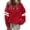 Red, variant on CURBODO Women's Striped Varsity Sweatshirt Oversized Long Sleeve Crewneck Pullover Fall Casual Tops