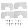 thumbnail image 4 of TAILTOSS 4Set Cabinet Hinge Repair Plates for Home Repair Silver Rectangular 3.54x1.97x0.04 Inch Stainless Steel, 4 of 7