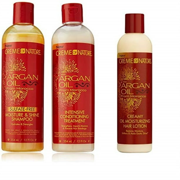 creme argan oil trio set & shine shampoo, intensive conditioning treatment, oil moisturizer) - Walmart.com