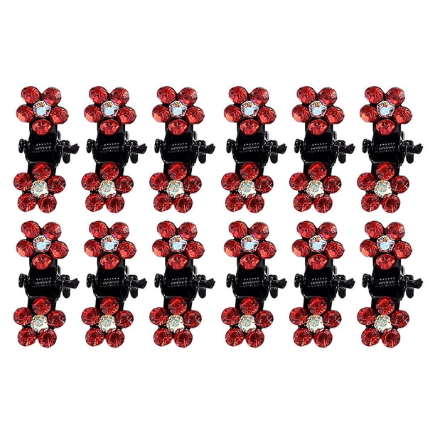 Diamantes De Imitación Pinzas Para El Cabello Flor Cristal Mango Antideslizante Pinzas De Pino Mini Pinzas Accesorios Para El Cabello Para Boda Horquillas Nupciales Fiesta De Baile 12 Piezas Eigraketly CE007574-05