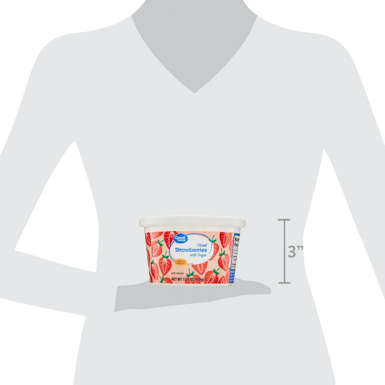 Great Value Sliced Strawberries with Sugar, 15.5 oz (Frozen)
