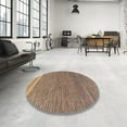 thumbnail image 4 of Ahgly Company Machine Washable Indoor Round Abstract Brown Sugar Brown Area Rugs, 8' Round, 4 of 7