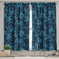 thumbnail image 2 of Ambesonne Blue Valance & Curtain, Damask Inspired Abstract, 55"x24", Indigo Aqua, 2 of 6