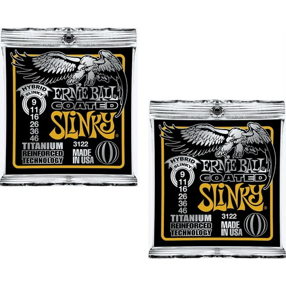 Ernie Ball P03122 ^2  Coated Hybrid Slinky Strings,2 Pack
