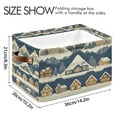 thumbnail image 4 of Yayeee Canvas Storage Basket with Handles for Shelves Fabric Bins Closet Organizer, Winter Village, 4 of 8