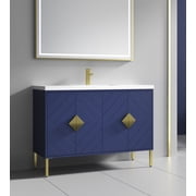 Tennant Brand 48 Modern Style Navy Blue Bathroom Vanity with Acrylic Top