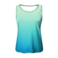thumbnail image 4 of Hpapadks Women's Tank Tops Crewneck Sleeveless Gradient Print Tanks Casual Loose Fit Basic Vest Camisole Tops for Women Blue L, 4 of 5