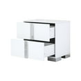 thumbnail image 5 of Mirrored Nightstand - 23.3" Wide 2-Drawer Bedside Table with Metal Handles, 90lb Capacity, 5 of 9