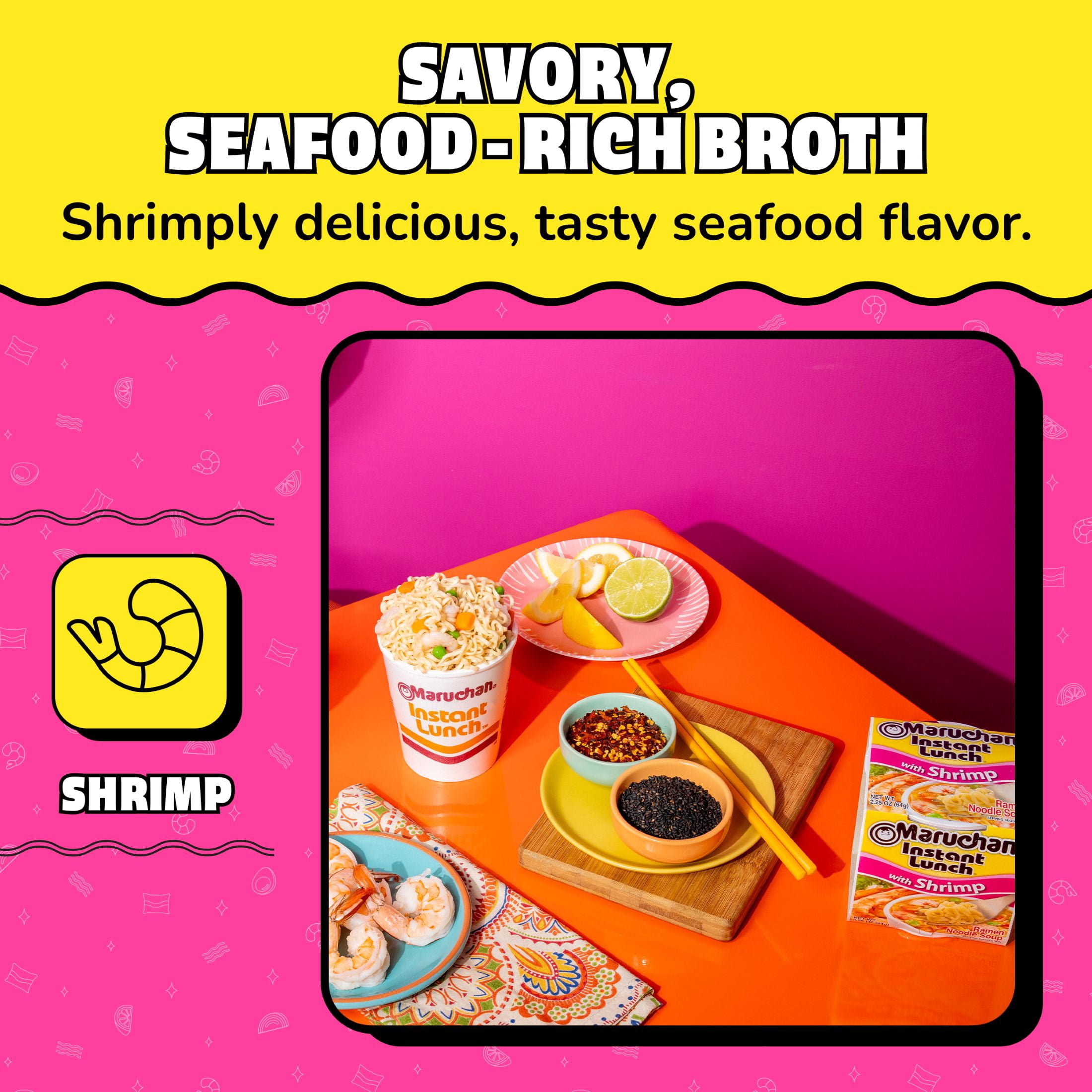 Maruchan Instant Lunch Ramen Noodles, Shrimp Flavor, 2.25 oz Cup