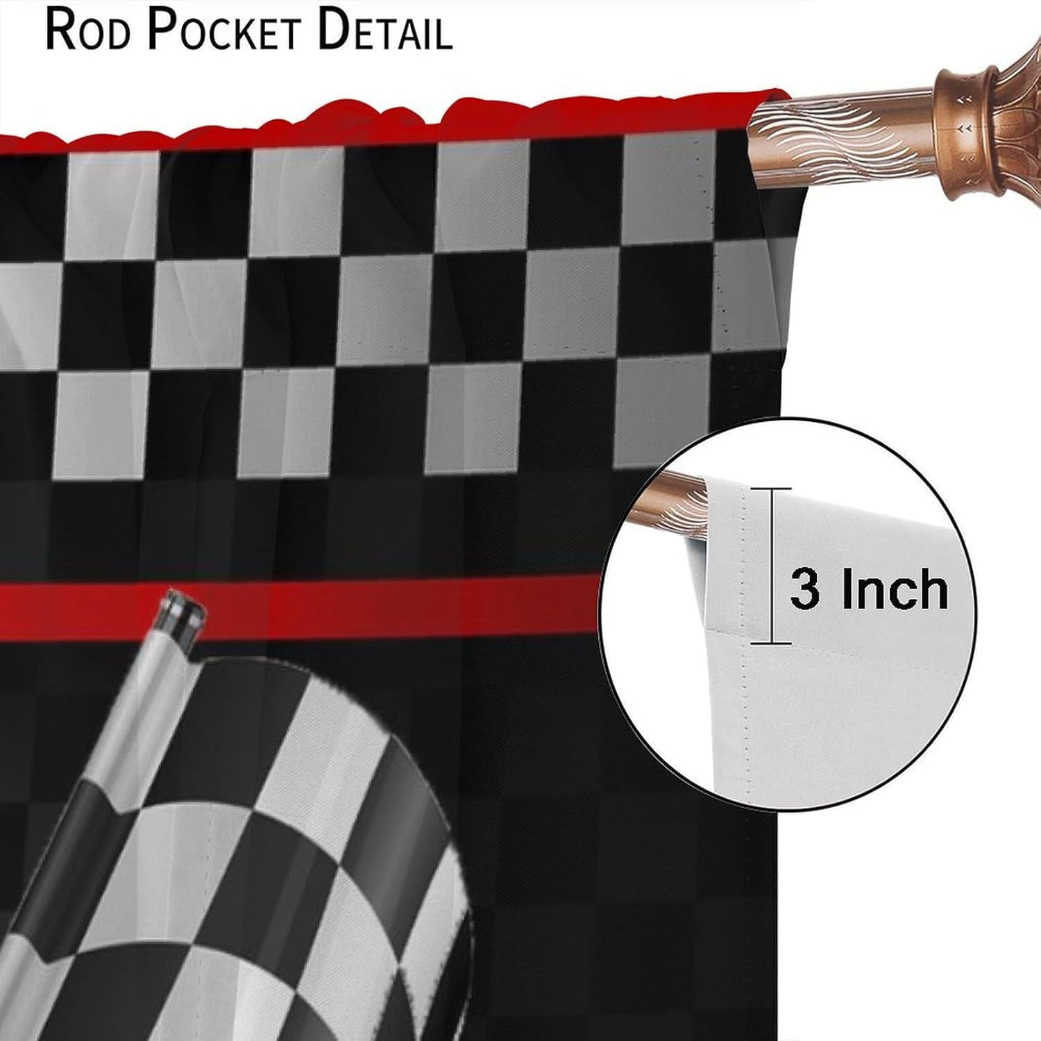 Tire Tracks Curtains Abstract Dirt Bike Tire Marks Black White Art Print for Boys Bedroom Bathroom Decor Rod Pocket Blackout Window Drapes 2 Panels 42x63in