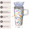 thumbnail image 3 of Boho Design 20oz Tumbler with Lids & Straws, Stainless Steel Insulated Coffee Cup, Double Wall Vacuum Travel Mug, Bohemian Leakproof, 3 of 5