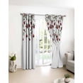 thumbnail image 3 of Red Roses Blackout Curtains for Bedroom/Living Room, Thermal Insulated Kitchen Curtains, Spring Floral Summer Botanical Weeping Grommet Darkening Window Treatment Drapes 42"x63"x2, 3 of 8