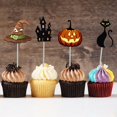 thumbnail image 2 of Halloween Cake Toppers 12pcs Pumpkin Decoration Picks for Party Dessert Baking Supplies DIY Cupcake Decorations, 2 of 4