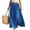 Blue_Skirt, variant on Women's Cotton Linen Swing Long Skirt Elastic Waist Flowing Maxi Crinkled Skirt Retro Casual Layered Pleated Flowy Long Maxi Skirts With Belt Light XL