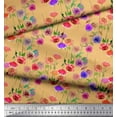 thumbnail image 2 of Soimoi Tissu Popeline de Coton Imprimé Feuilles & Roses au Mètre 42 Pouces de Large, 2 of 3