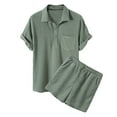 thumbnail image 2 of Floenr Mens T Shirts,Men's Fashion Casual And Comfortable Short-sleeved Single-breasted Shirt Shorts Suit, 2 of 7