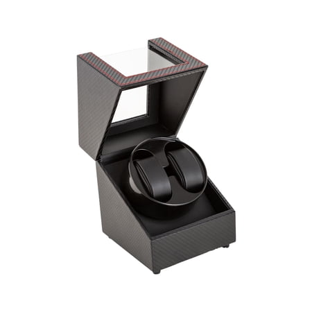 FVDPWYE Automatic Watch Winder PU Leather Single Winding Box Display USB Organizer Watch A