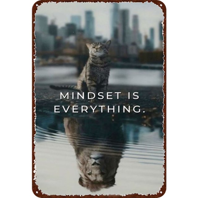 Vintage Metal Mindset Is Everything Pintura Hierro Rectangular 20x30cm